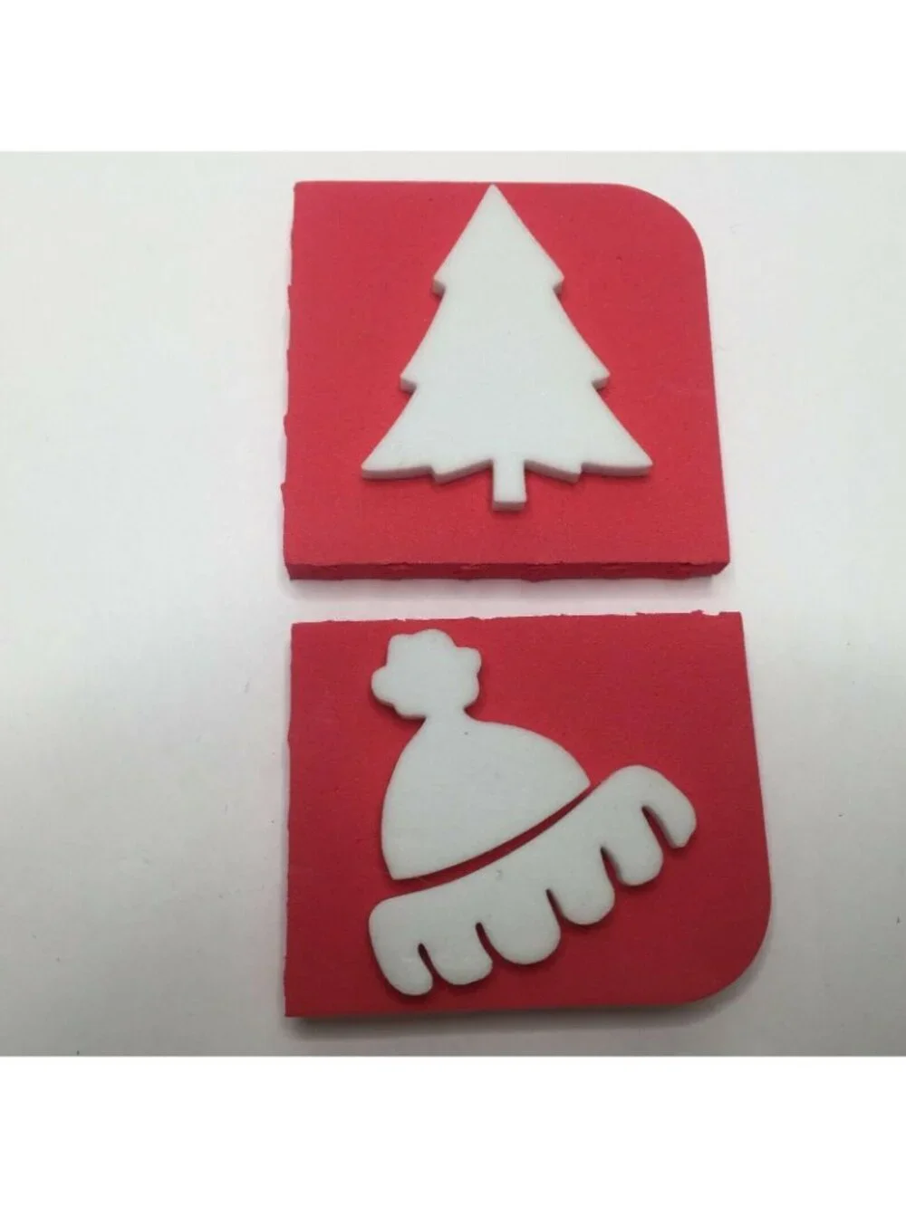 Foam Holiday Christmas Craft Stamps Set 8 Christmas Tree Snowman Snowflakes Joy